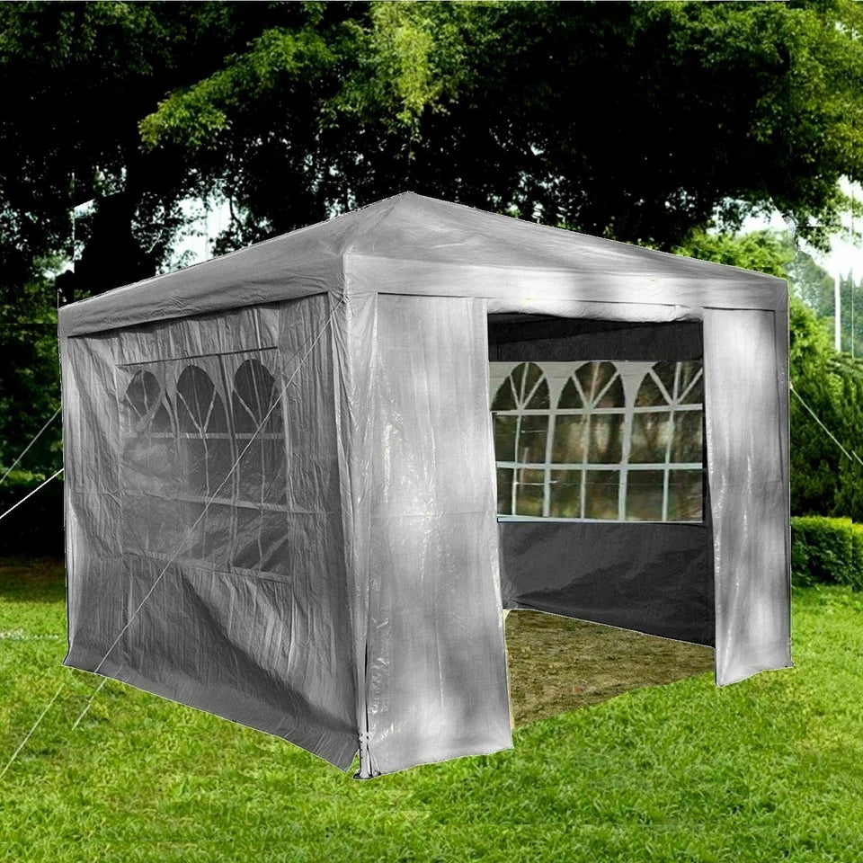 3x3m Gazebo With Sides Garden Marquee PE Awning Beach Tent