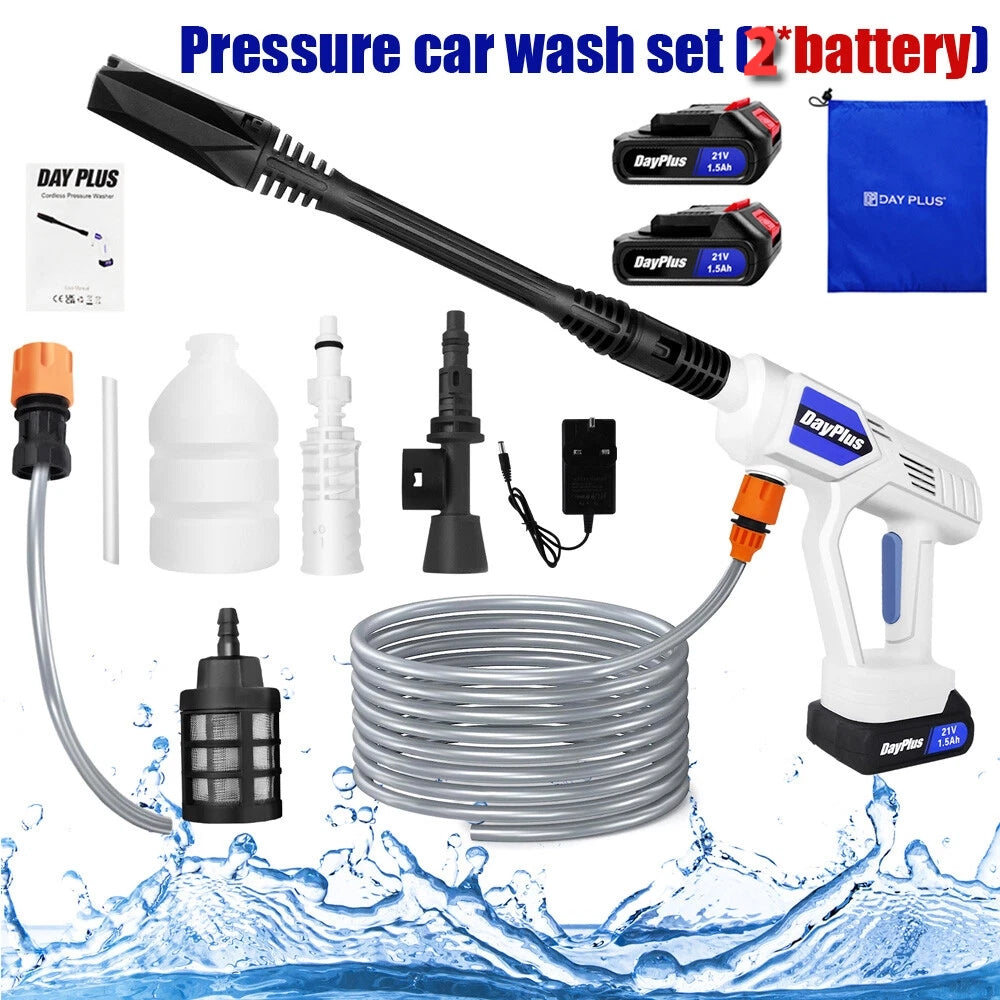 Portable Cordless Car High Pressure Washer Jet Water Wash Cleaner Gun Battery UK
