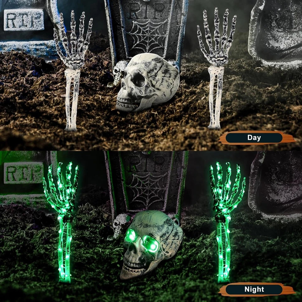 Large Ground Breaking Skeleton with Light Up Eyes Halloween Decoration Prop