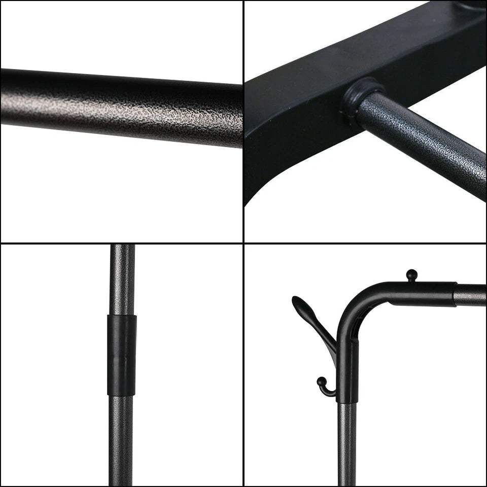Heavy Duty Metal Clothes Rack Single Rail Garment Dress Indoor