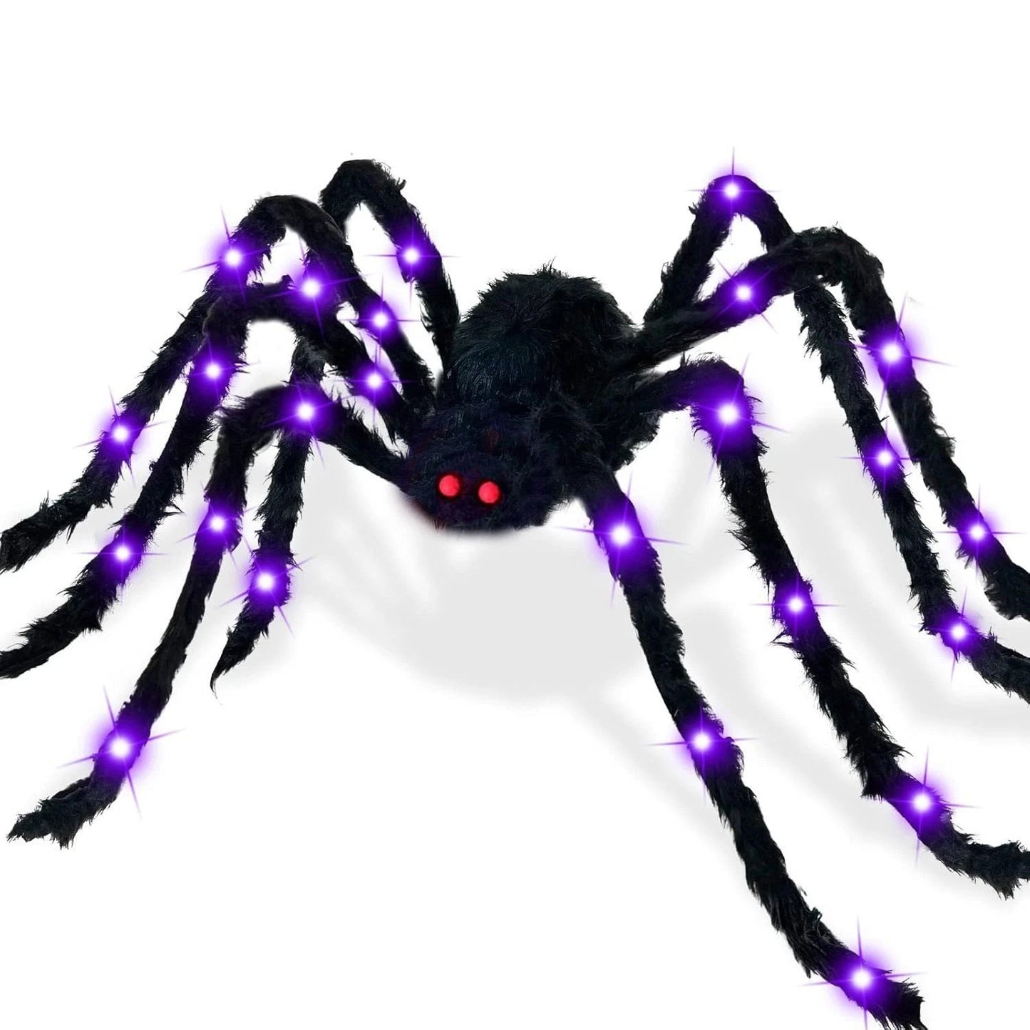 Halloween Prop Spider Decoration 150CM 8 Mode Light Up Giant Spider, Realistic
