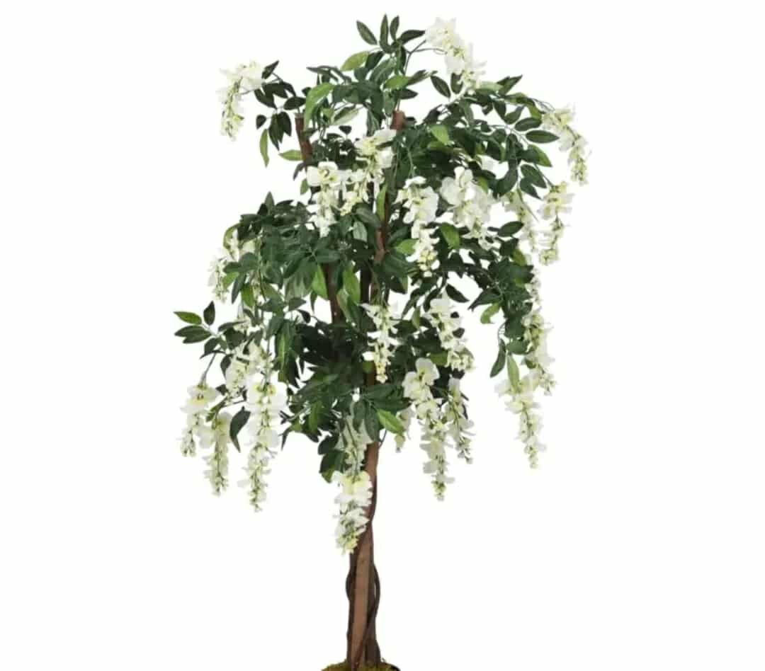 Artificial Wisteria Tree Artificial Plant 840 Leaves Green and White