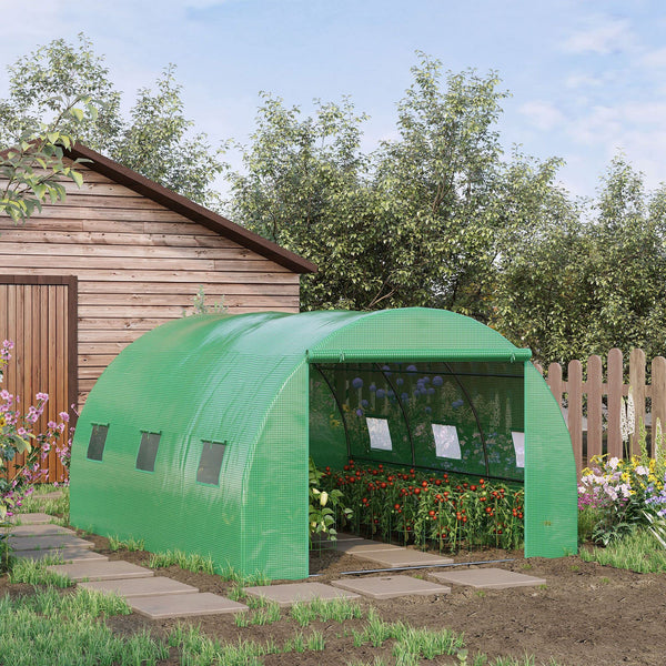 Walk-in Greenhouse Galvanised Frame Polly Tunnel Patio Garden Outdoor Polytunnel