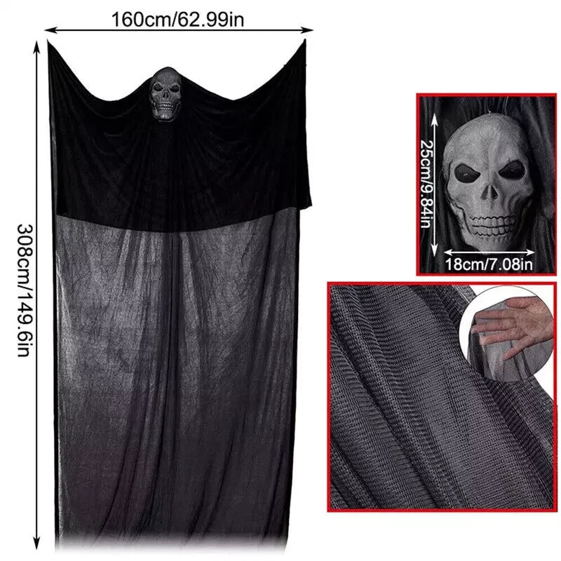 Hanging Ghost Skeleton Halloween Decor Spooky Outdoor Garden Decoration Props