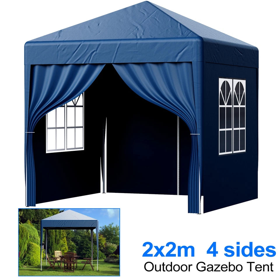 2X2M Pop-up Gazebo with 4 Sides Outdoor Garden Canopy Party Tent