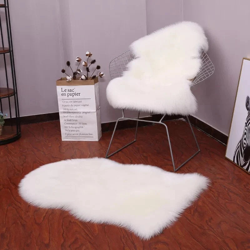 Large Faux Fur Sheepskin Rug Fluffy Mat Room Sofa Hairy Mat Shaggy Floor Carpet