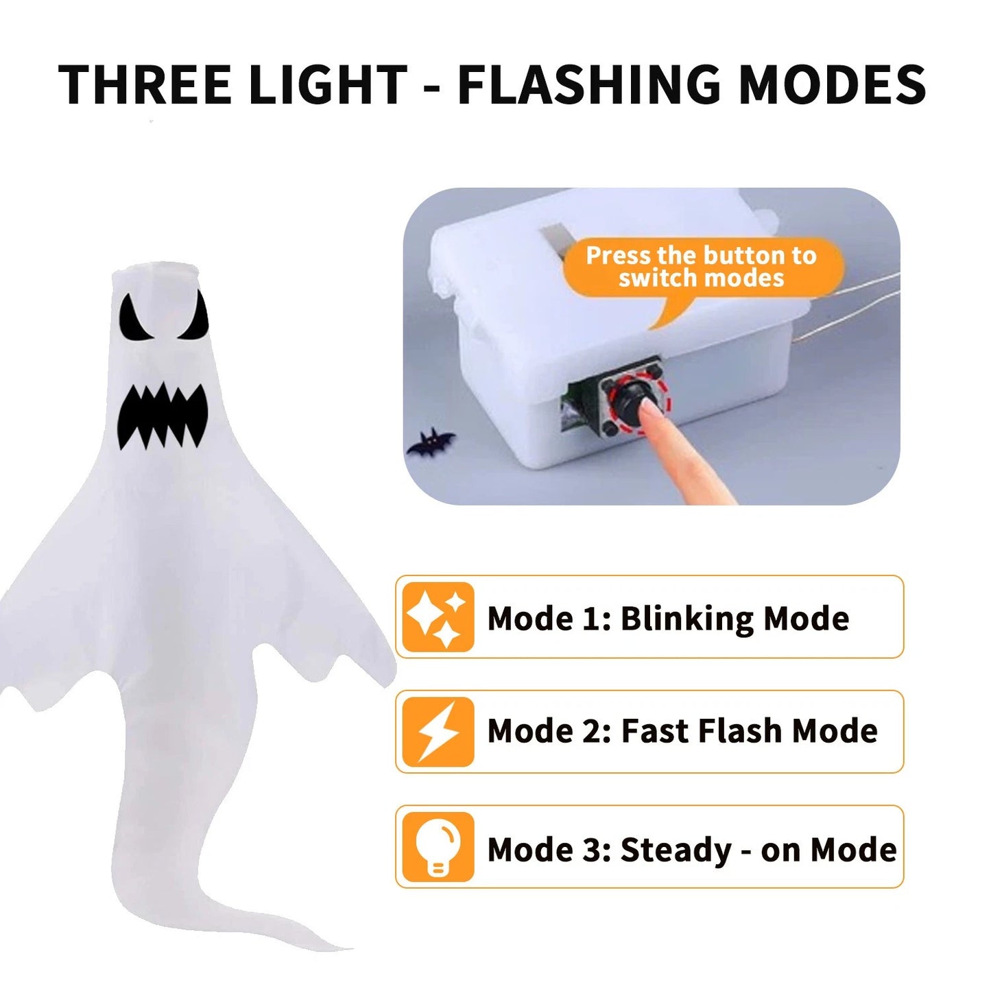 4X Halloween LED Light Ghost Outdoor Decors Garden Prop Party Hanging Decor