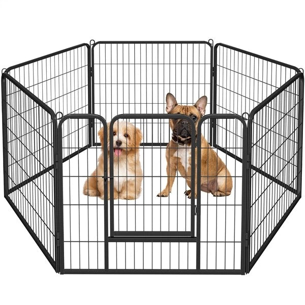 6 Panel Pet Playpen Heavy Duty Puppy Dog Pen Cat Rabbit Fence Foldable 60cm High
