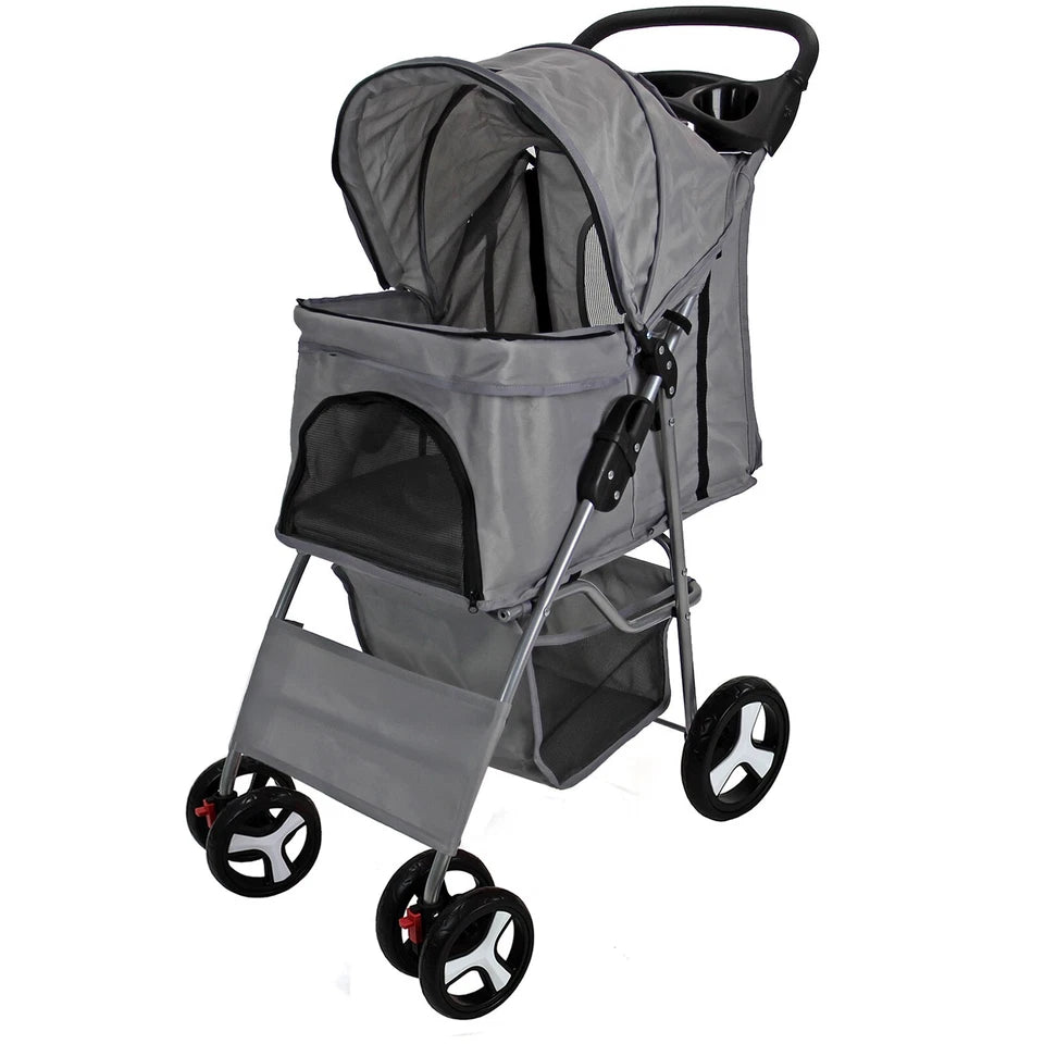 Pet Stroller Dog Cat Puppy Pram Pushchair Travel Cart Jogging Buggy Carrier