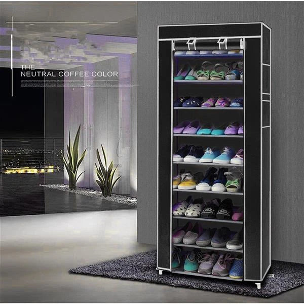 10 Tier Cabinet Storage Organiser Shoe Rack Stand Holds 27 Pairs Dustproof