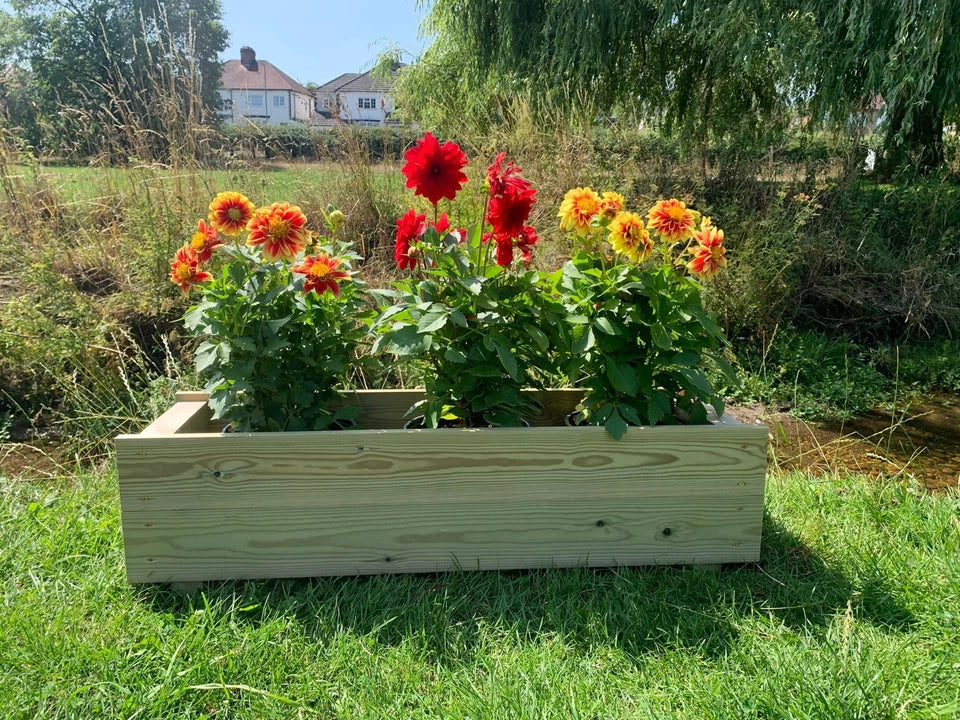 Long Garden Wooden Planter Trough Veg Wood Flower Boxes READY MADE