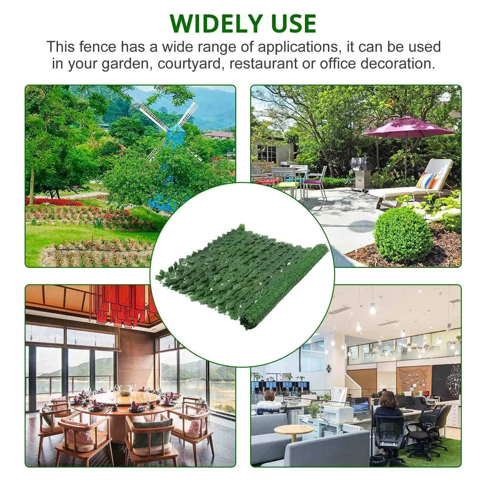 3M Artificial Garden Fence Hedge Ivy Leaf Wall Privacy Balcony Screening Trellis