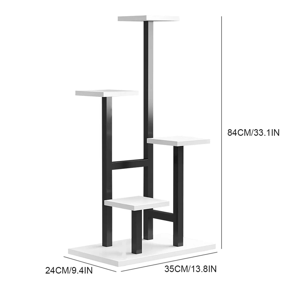 4 Tier Metal Plant Stand Indoor Outdoor Garden Flower Pot Shelf Display Rack UK