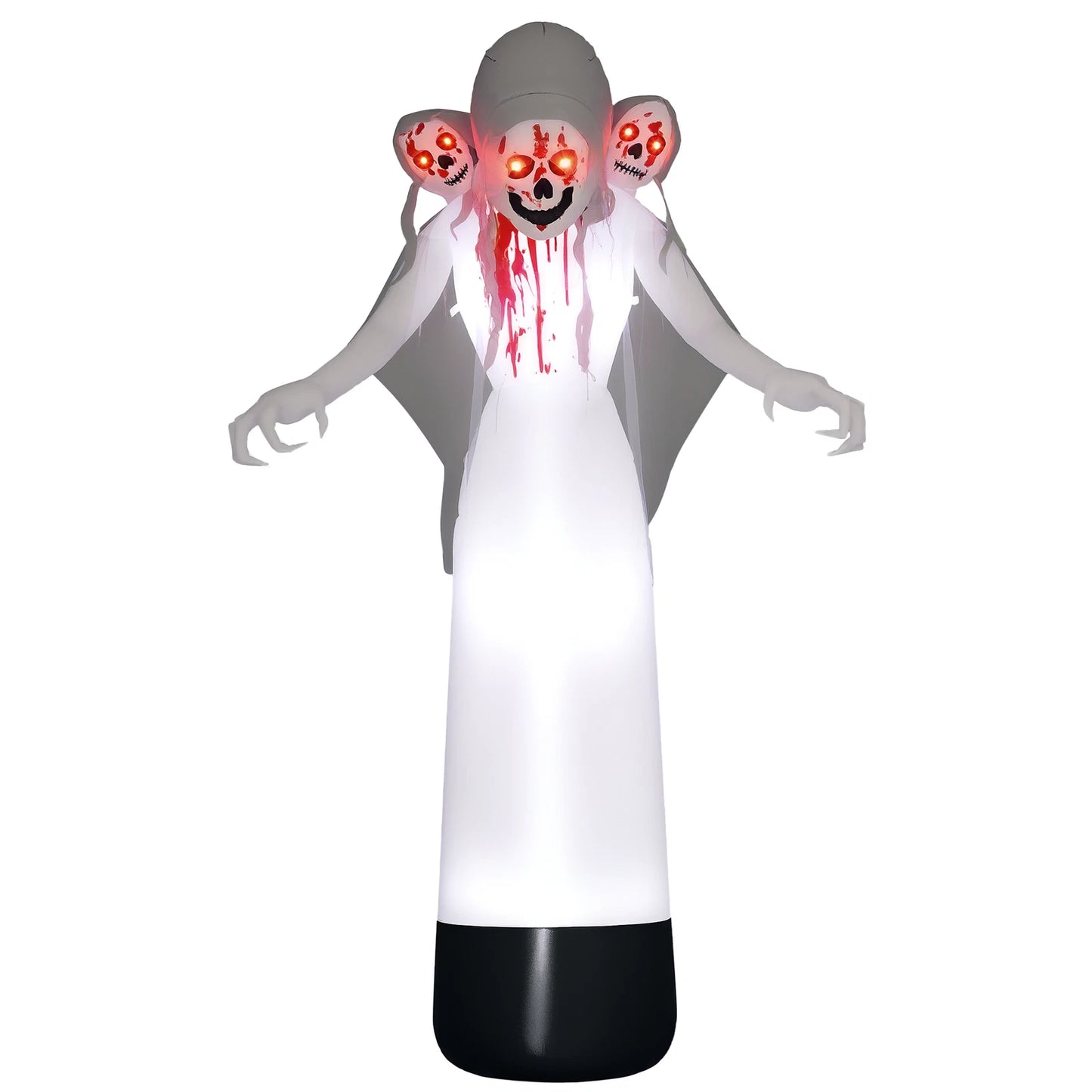 8.9FT Tall Halloween Inflatable Three-Head Witch Ghost, Blow Up Decoration