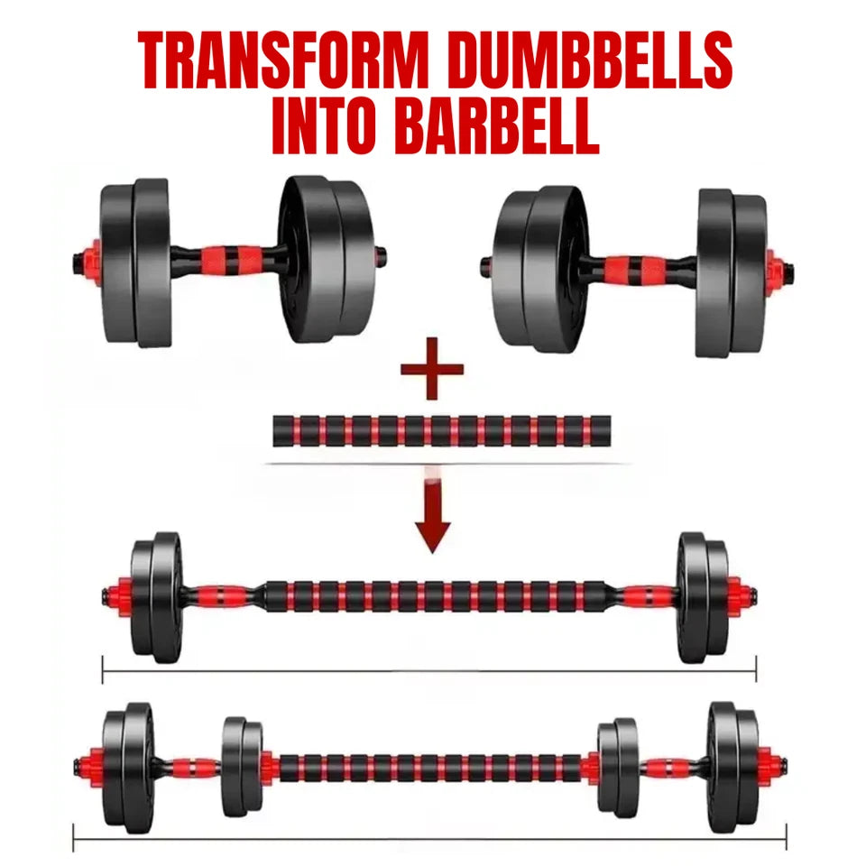 20kg Dumbbells Barbell Set with Connecting Rod