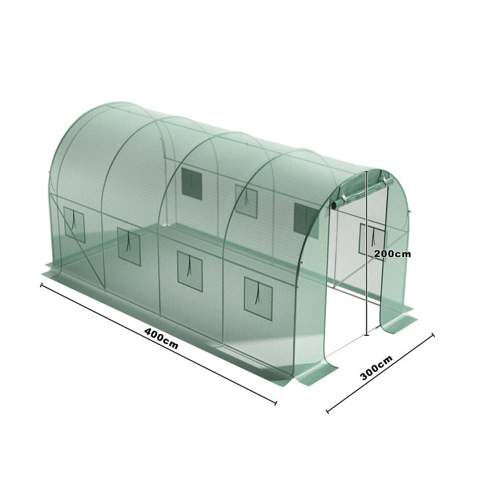 Walk-in Greenhouse Galvanised Frame Polly Tunnel Patio Garden Outdoor Polytunnel