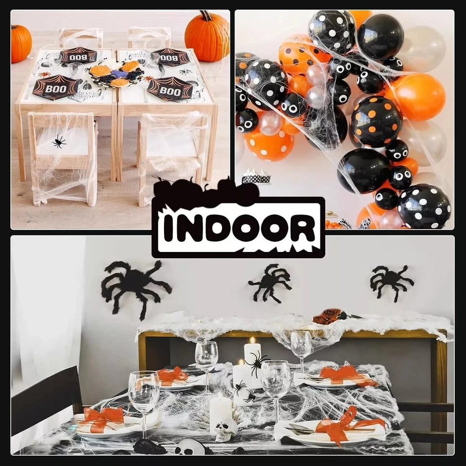 100cm LED Light Halloween Decoration Giant Spider Web Party Props Outdoor Decor
