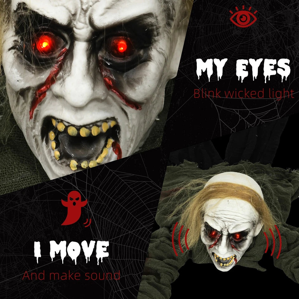 167 cm Halloween Crawling Zombie, Outdoor Animated Prop
