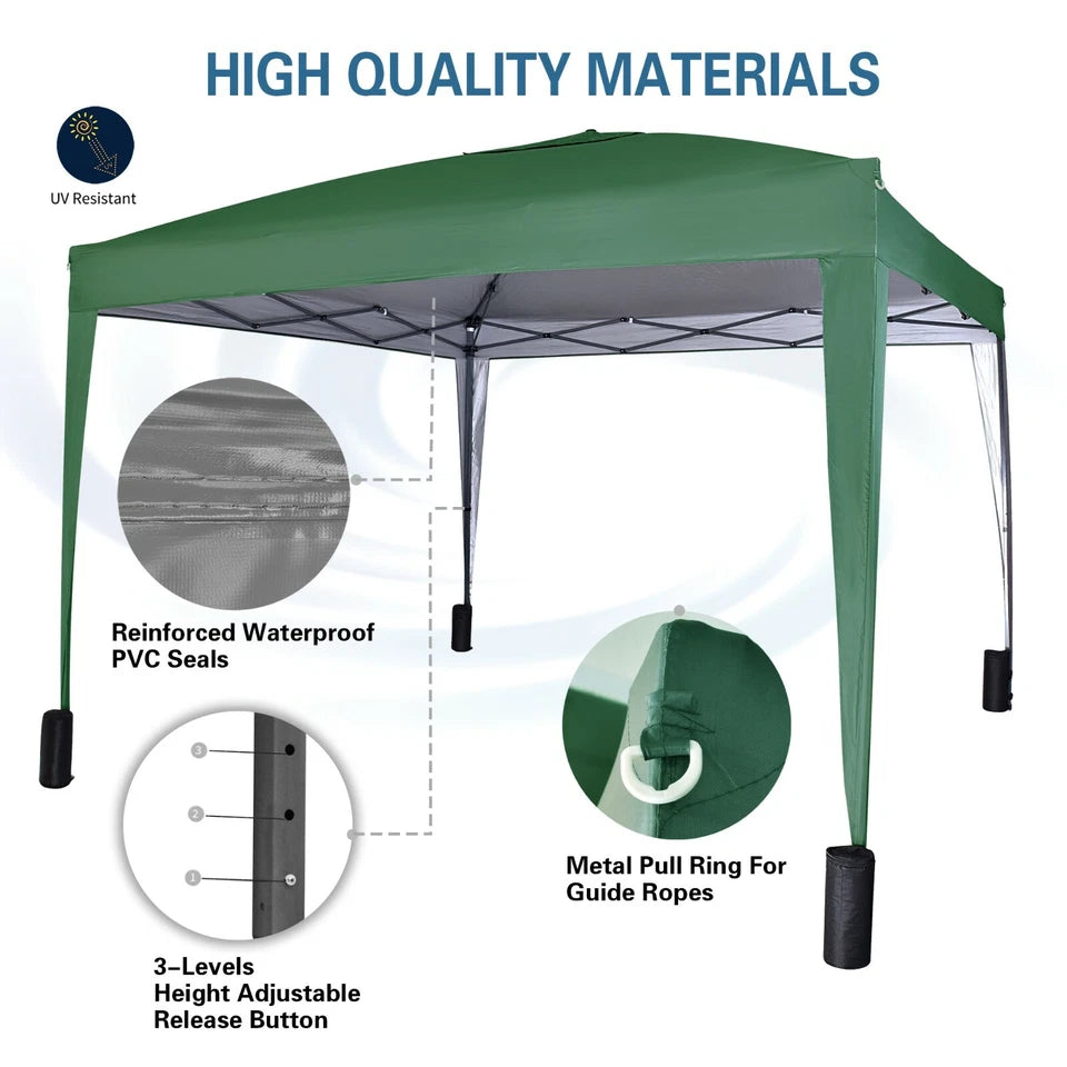 3x3m Pop up Heavy Duty Gazebo With Sides And Weight bags