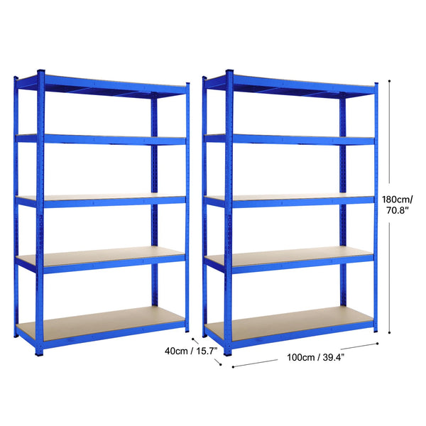 5 Tiers Shelving Units Warehouse Racking Shelf Steel Garage Unit 180x100x40CM