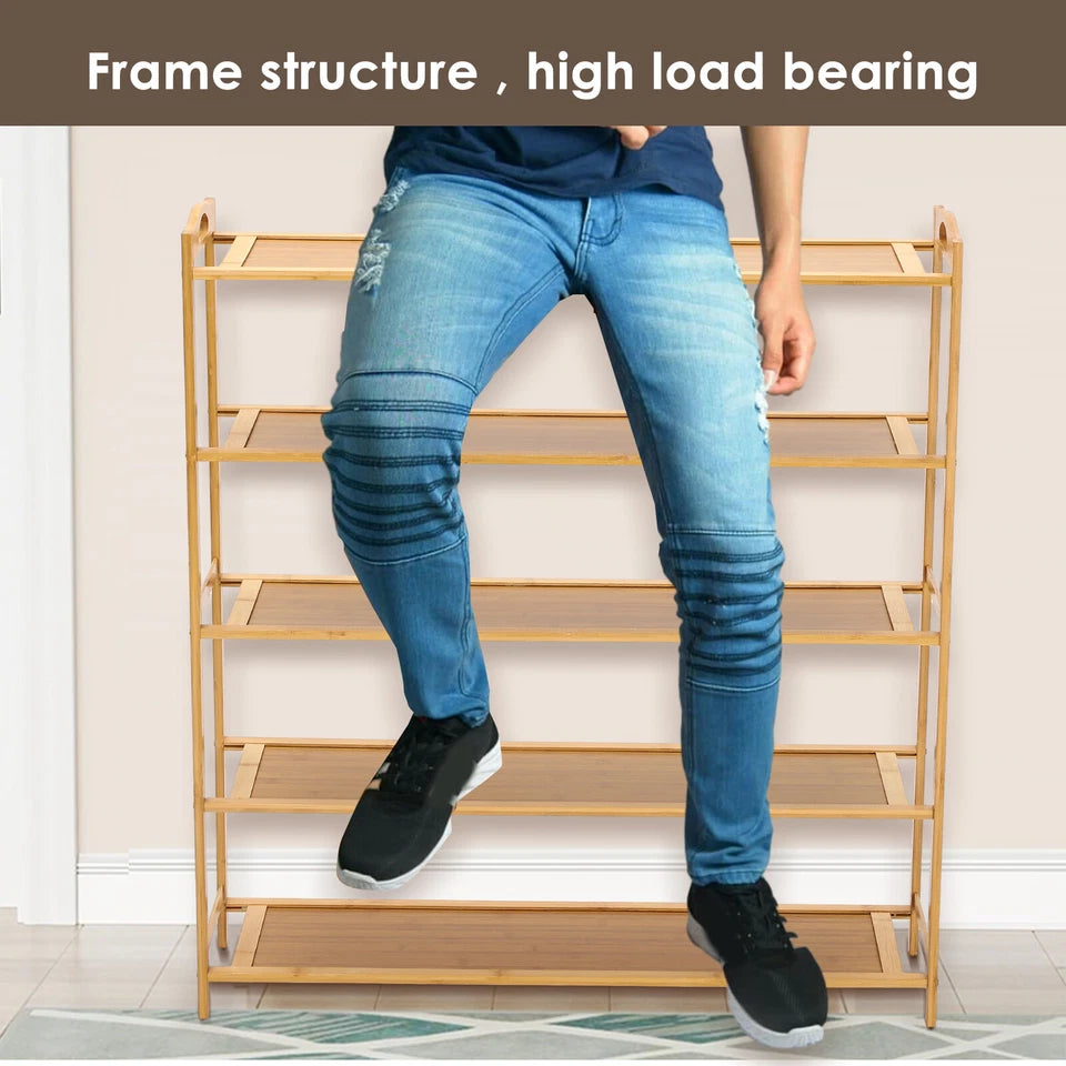 5 TIERS BAMBOO SHOE RACK