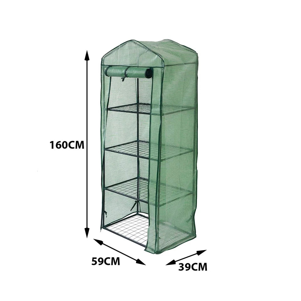 4 Tier Mini Greenhouse Outdoor Garden Plants Grow Green House with PVC Cover
