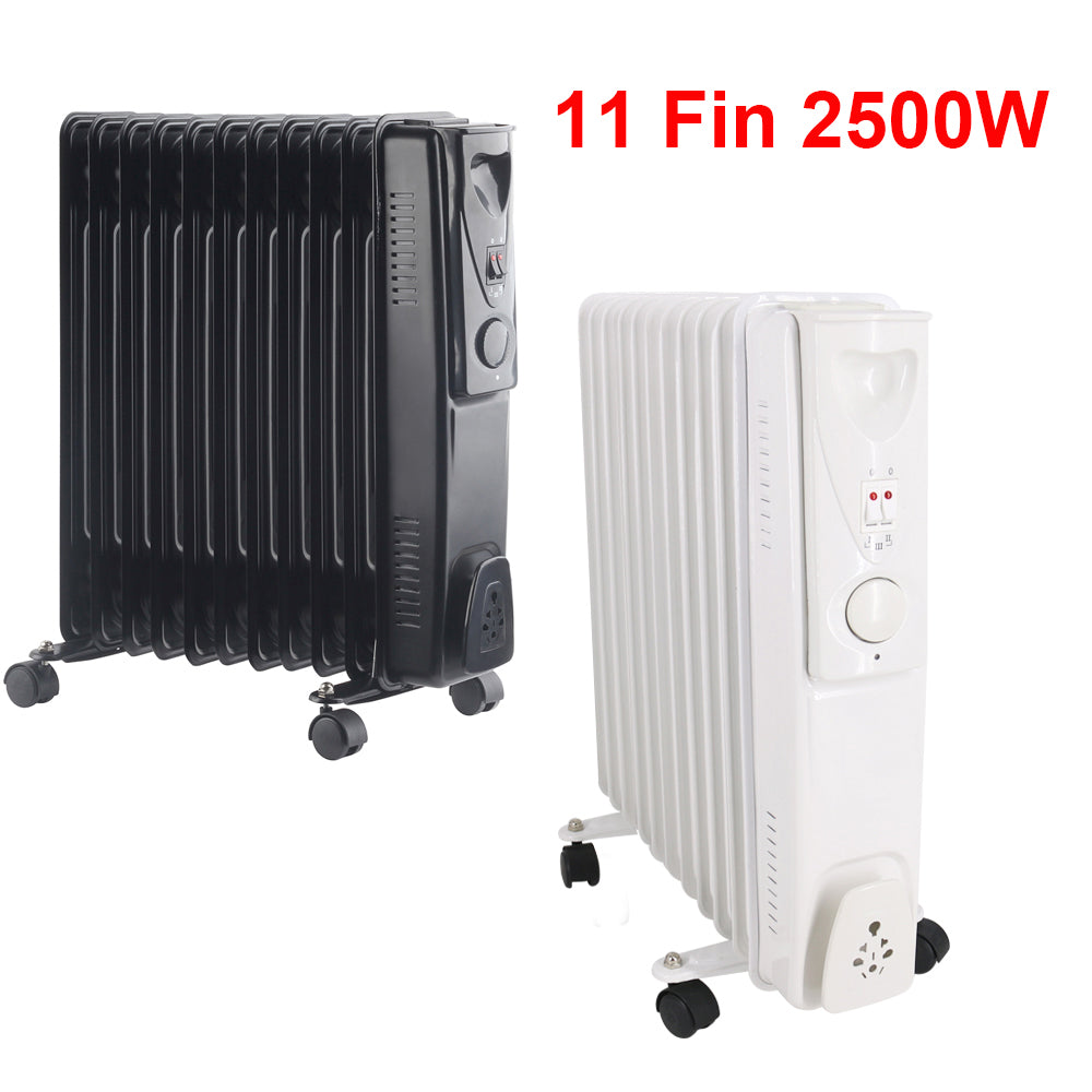 Oil Filled Radiator Portable Electric Heater Thermostat 6 7 9 11 Fin White Black
