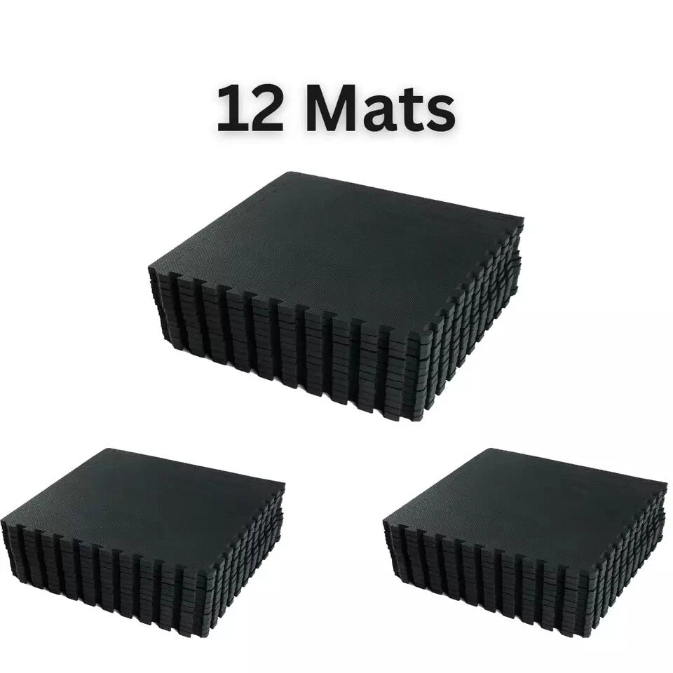 Yoga Tiles Mat Gym Thick Flooring Interlocking Floor Mats Soft Foam 60x60cm
