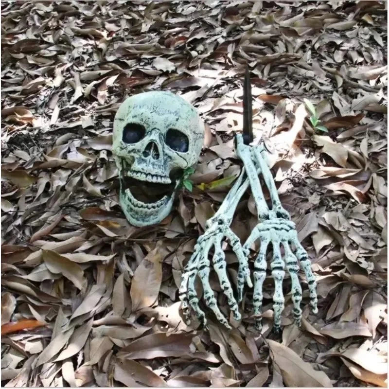 Scary Halloween Decoration Skeleton Bones Prop Human Skull Party Ground Breaking