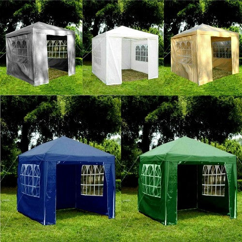 3x3m Gazebo With Sides Garden Marquee PE Awning Beach Tent