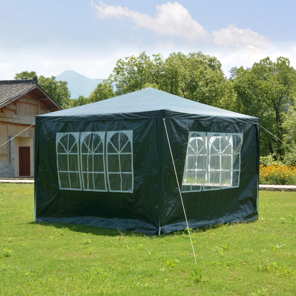 3x3m Waterproof Garden Outdoor PE Gazebo Marquee Canopy Party Tent