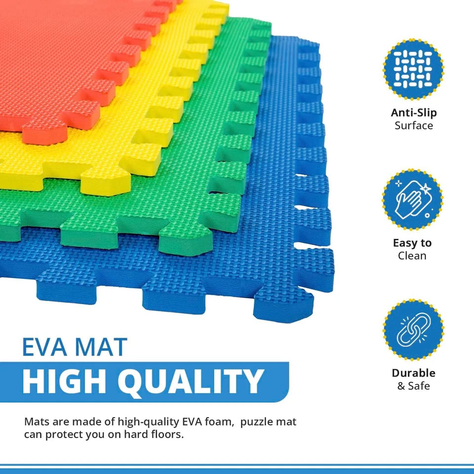 Large Eva Foam Mat Soft Floor Tiles Interlocking Play Kids Baby Mats Gym 30x30cm