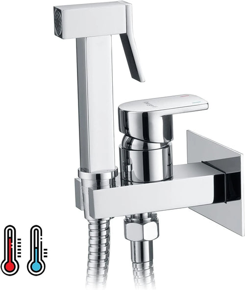 Muslim Shower Mixer Kit, Hot and Cold Bidet Spray with Shattaf Sprayer