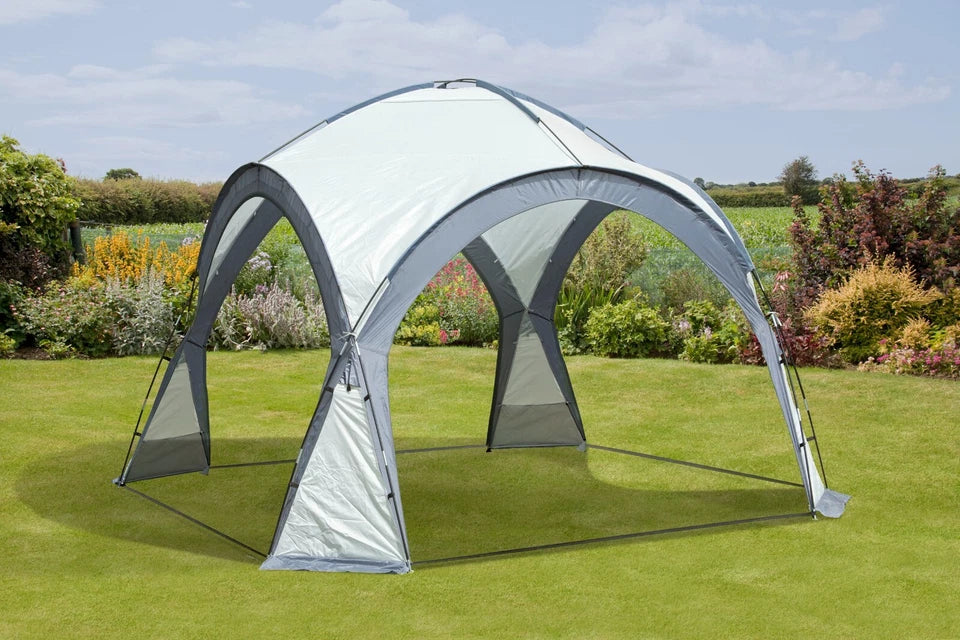 3.5x3.5m Garden Gazebo Dome Shelter Party Tent 4 Mesh Walls 2 Sun Shade Walls