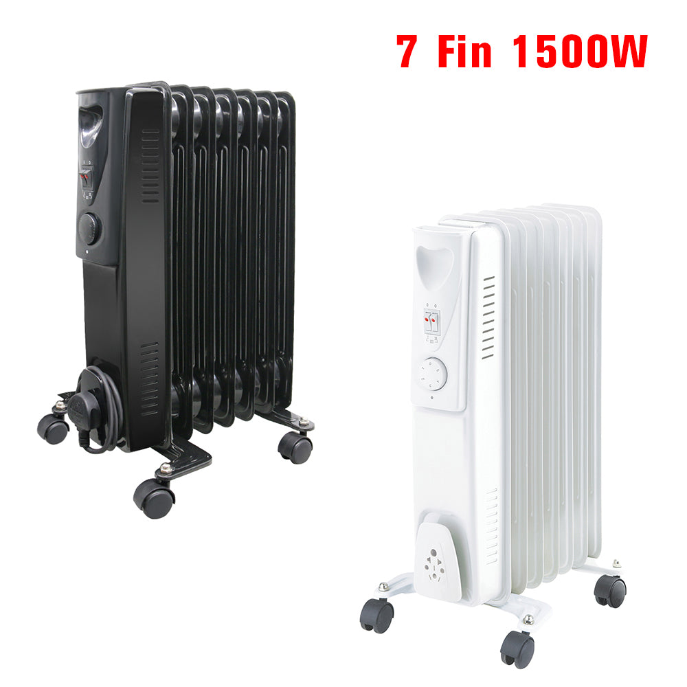 Oil Filled Radiator Portable Electric Heater Thermostat 6 7 9 11 Fin White Black