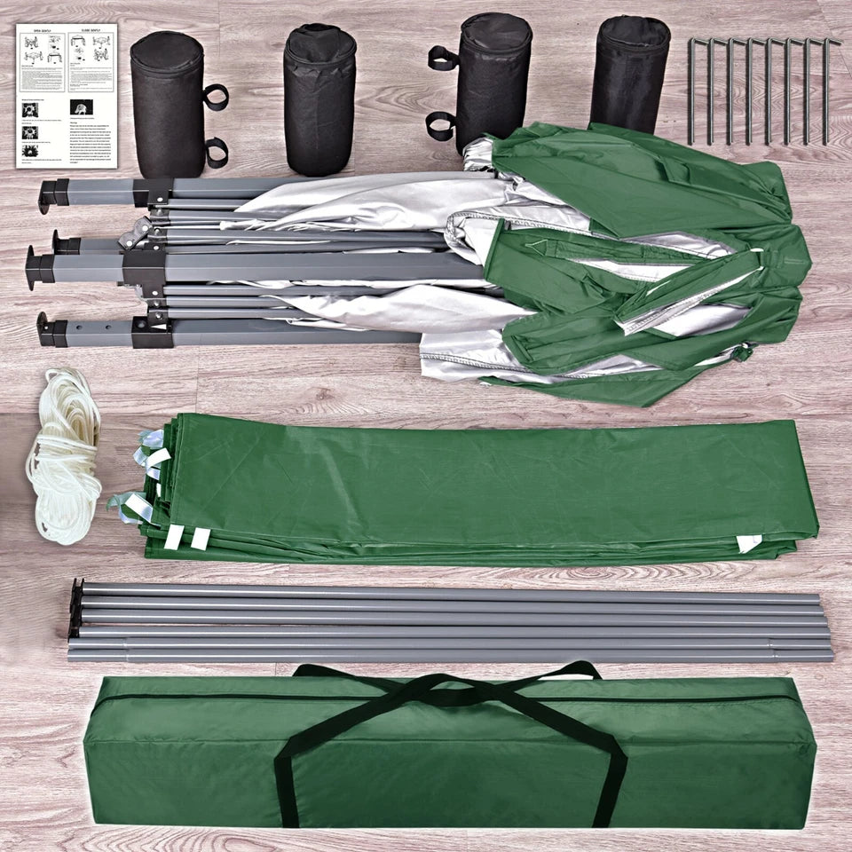 3x3m Pop up Heavy Duty Gazebo With Sides And Weight bags