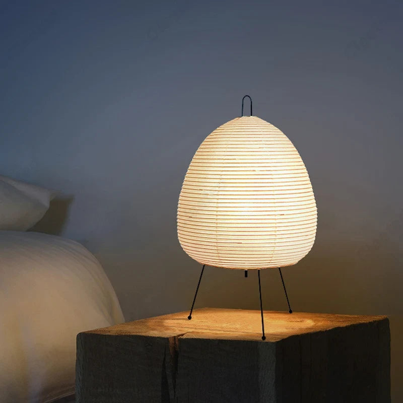 Japanese Design Paper Table Lamp Tripod Rice Paper Table UK Plug