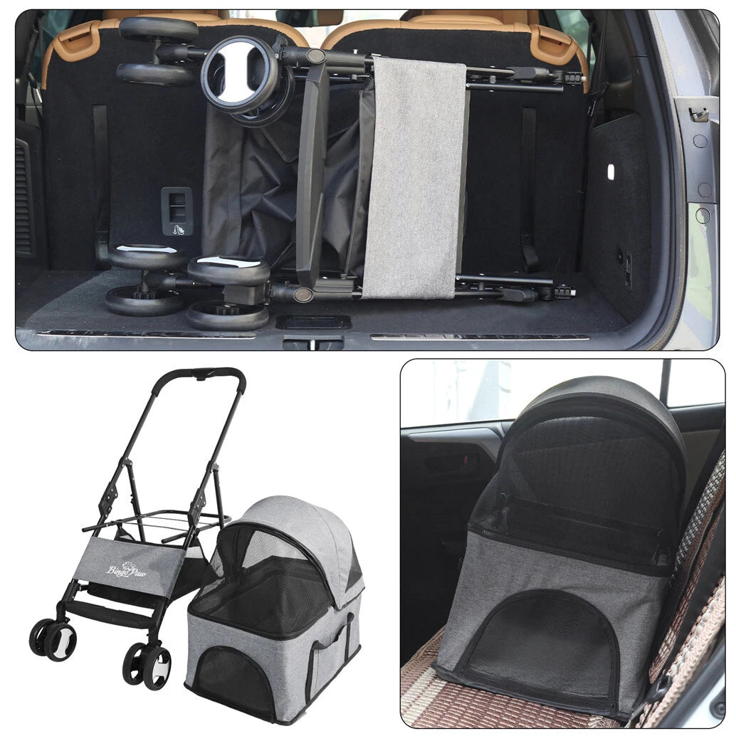 XXL Pet Stroller Pram Dog Carrier Trailer Stroller Travel Walk Carrier Load 30kg