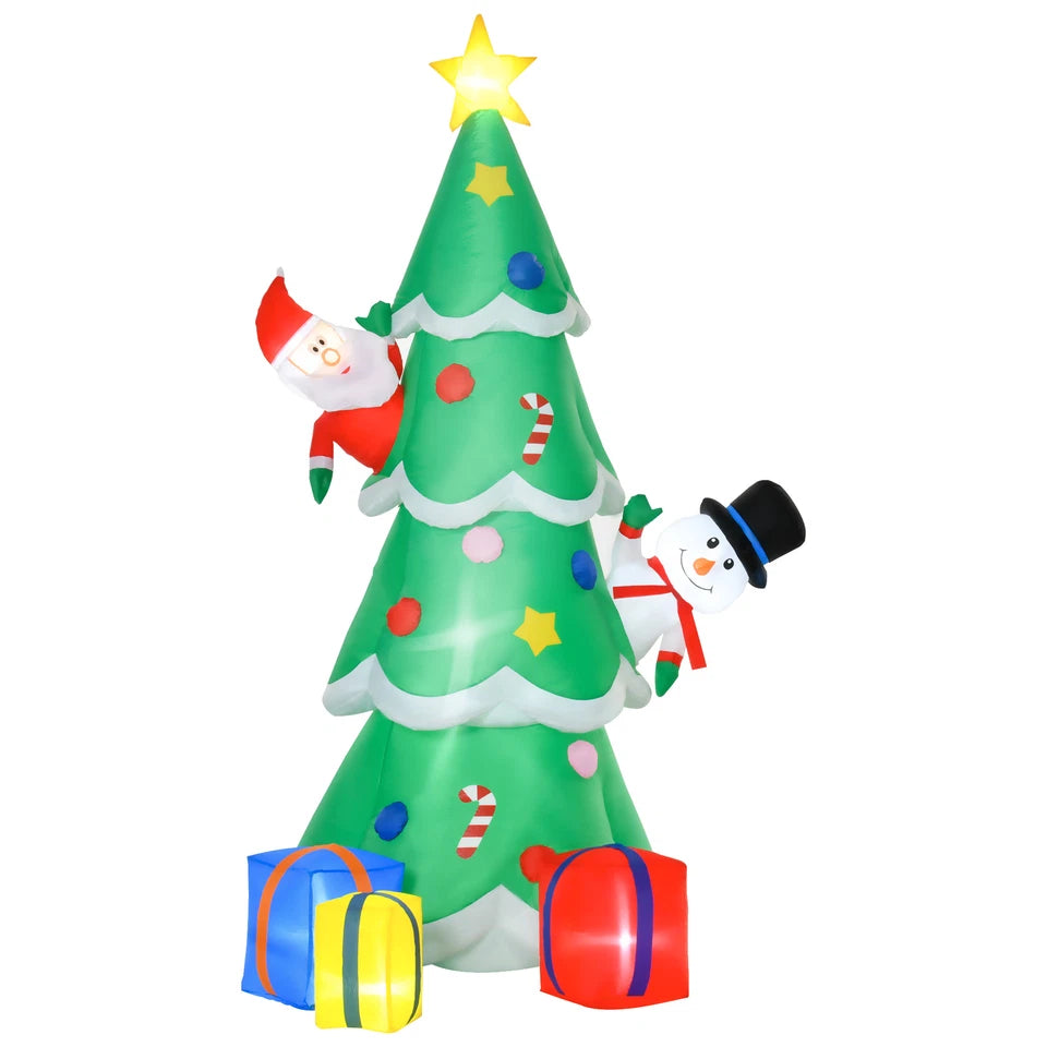 7ft Christmas Inflatable Tree LED Lighted for Indoor Outdoor Decor