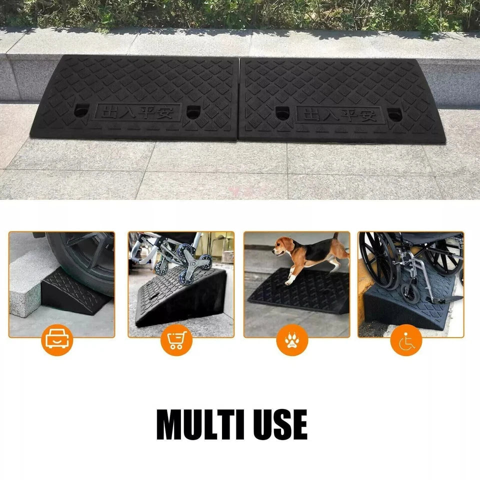 2pcs 50cm Heavy Duty Kerb Door Ramps Wheelchair Mobility Scooter Access Ramp