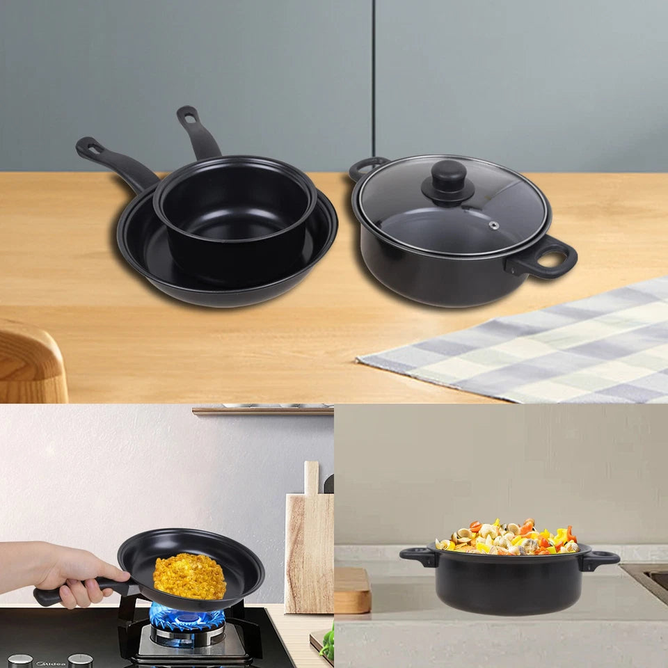 13pcs Cookware Set Pan Pot Non Stick Saucepans Frying Pan Cookware Set Glass Lid