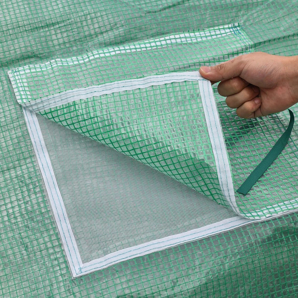 Walk-in Greenhouse Galvanised Frame Polly Tunnel Patio Garden Outdoor Polytunnel