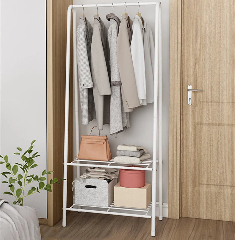 Metal Clothes Rail Hanging Rack Garment Display Stand Storage Shelf