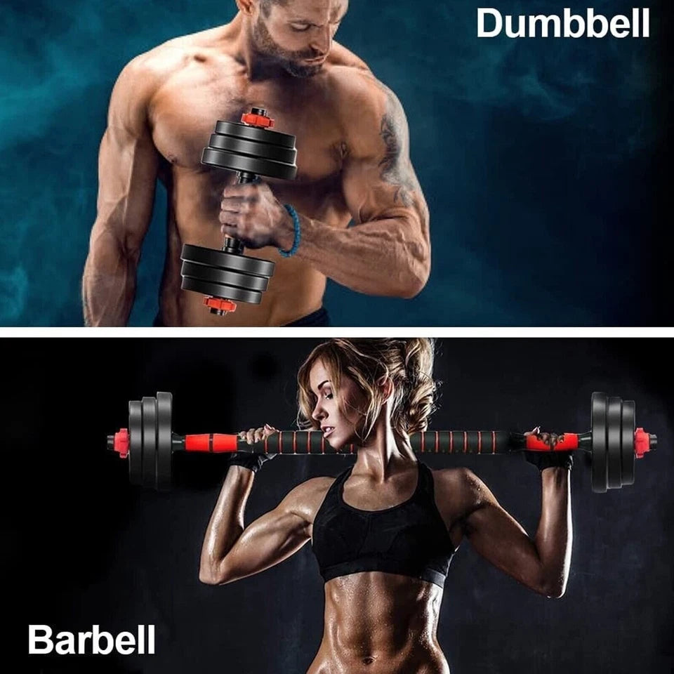 20kg Dumbbells Barbell Set with Connecting Rod