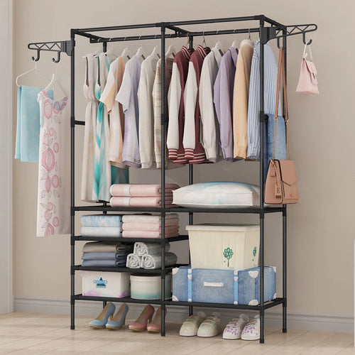 Heavy Duty iron Clothes Rail Stand Rack Storage Garment Shelf Hanging Display