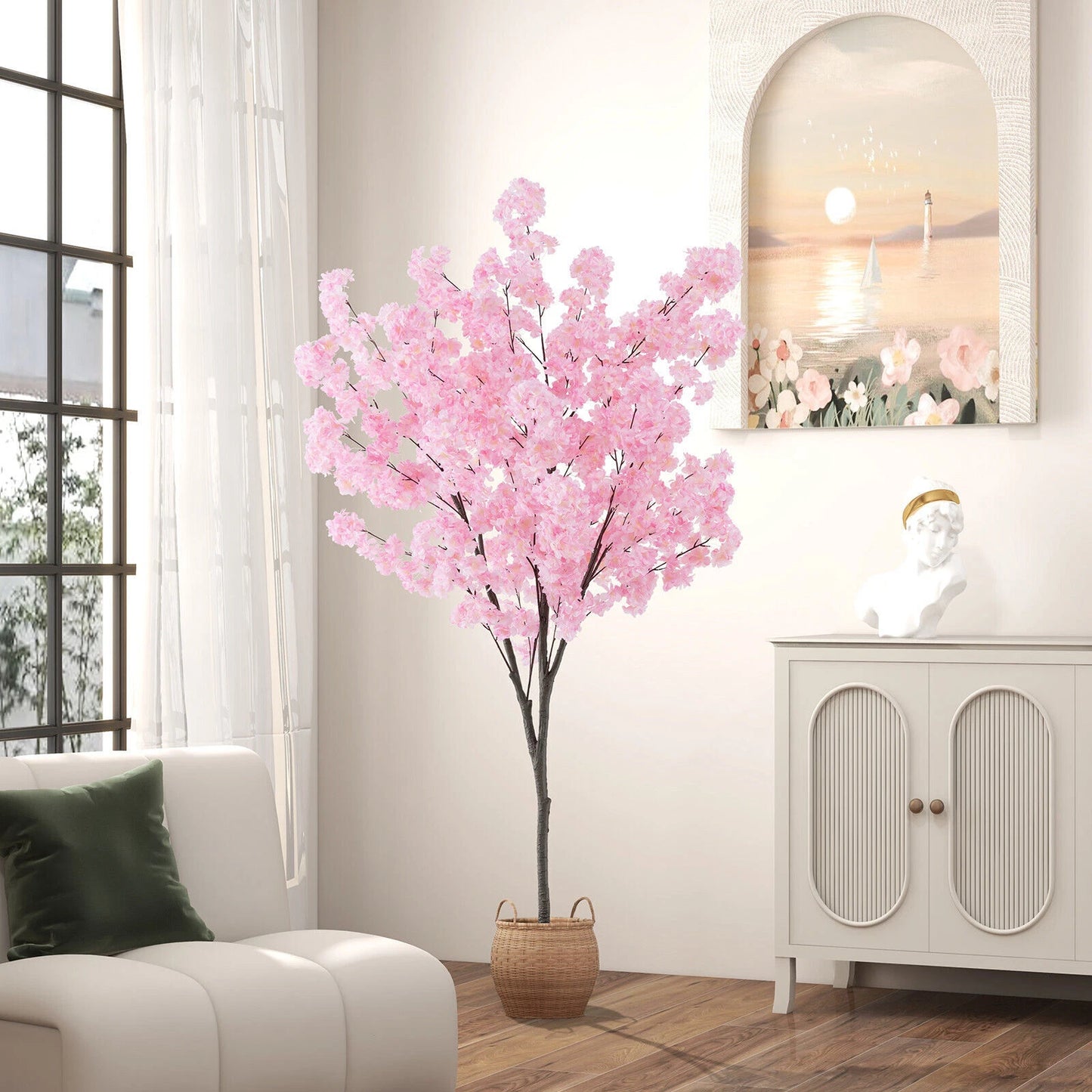 190cm Tall Artificial Cherry Blossom Tree Faux Floral Plant 1170 Flowers