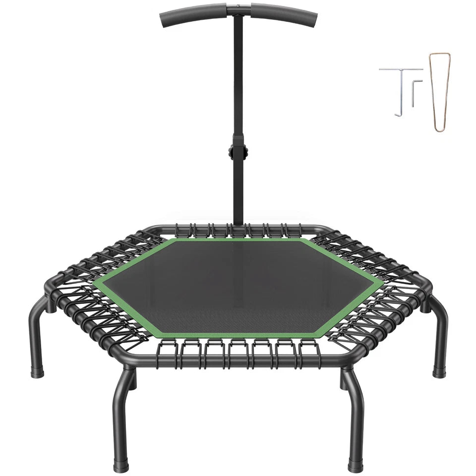 54.5" Mini Fitness Trampoline Adults Indoor Exercise Rebounder with Handle