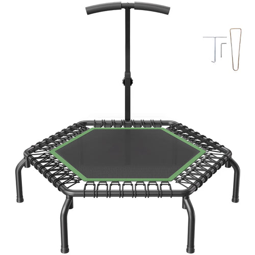 54.5" Mini Fitness Trampoline Adults Indoor Exercise Rebounder with Handle