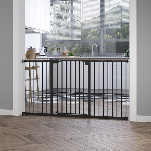 BabyDan Black Extra Wide Self Closing Kids Pressure Fit Stair Safety Gate