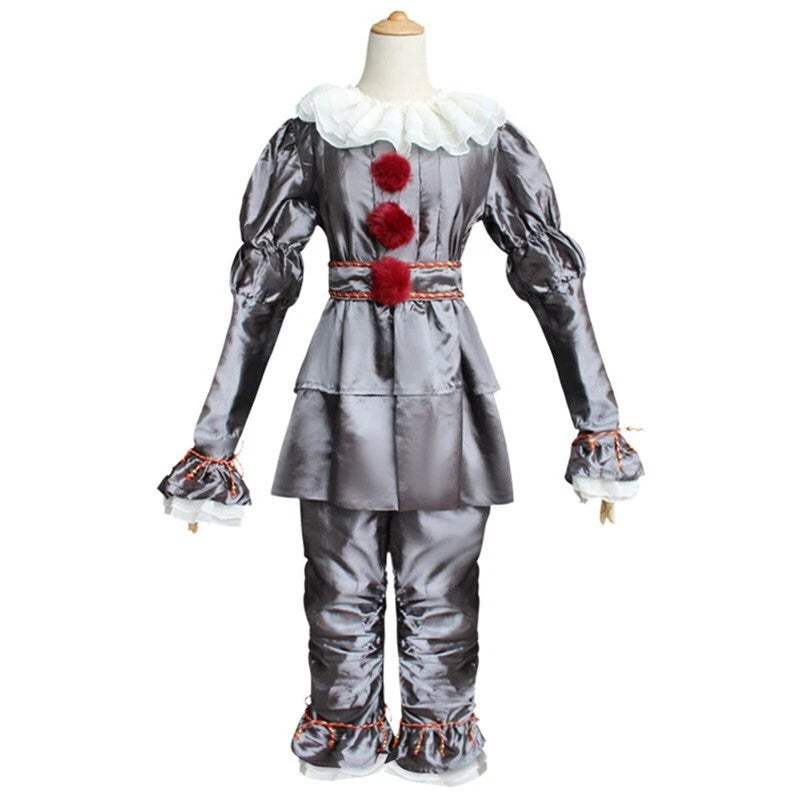 Adult Pennywise Clown Costume Halloween Cosplay Suit Outfit Fancy ( Dress Only)